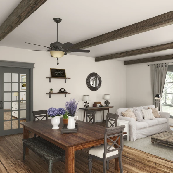 Hunter Fan - Builders Deluxe Çağdaş Bronz - 132 Cm. Aydınlatmalı Tavan Vantilatörü - 4