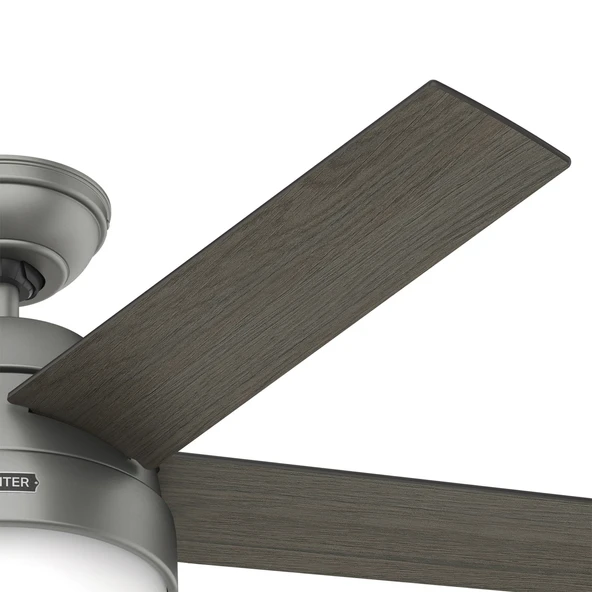 Hunter Fan - Stile Mat Gümüş - 117 Cm. Aydınlatmalı ve Uzaktan Kumandalı Tavan Vantilatörü - 6