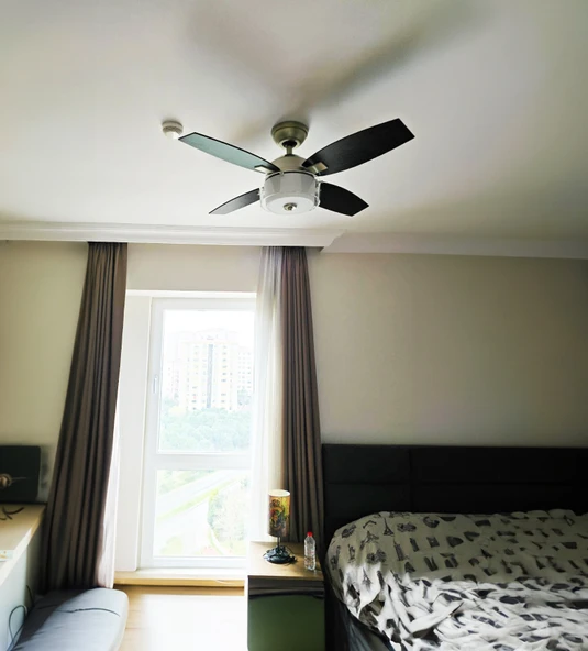 Hunter Fan - Central Park Canlı Kalay - 107 Cm. Aydınlatmalı ve Uzaktan Kumandalı Tavan Vantilatörü - 5
