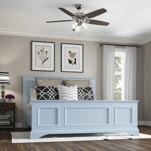 Hunter Fan - Builders Plus Fırçalanmış Nikel - 132 Cm. Aydınlatmalı Tavan Vantilatörü - 4