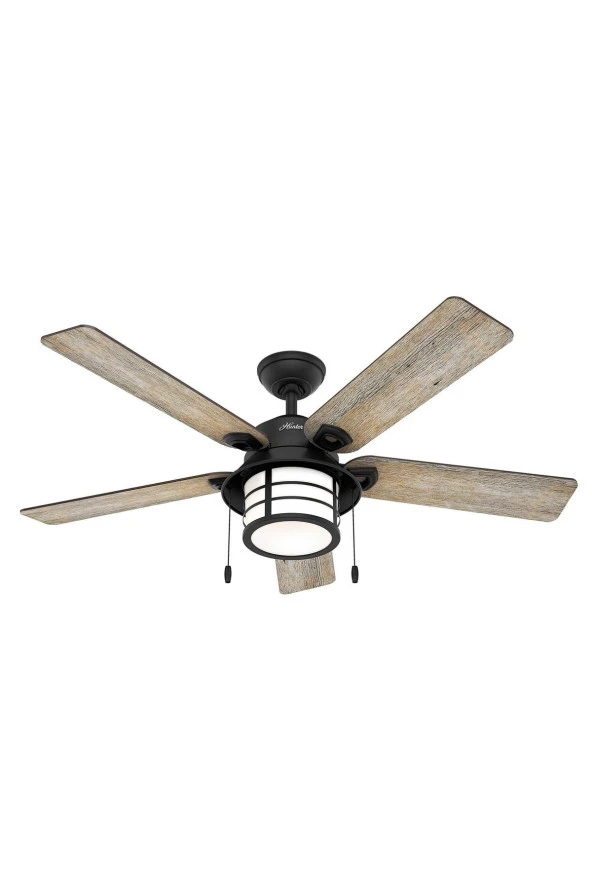 Hunter Fan - Santorini Doğal Demir - 132 Cm. Aydınlatmalı Dış Mekan Tavan Vantilatörü - 2