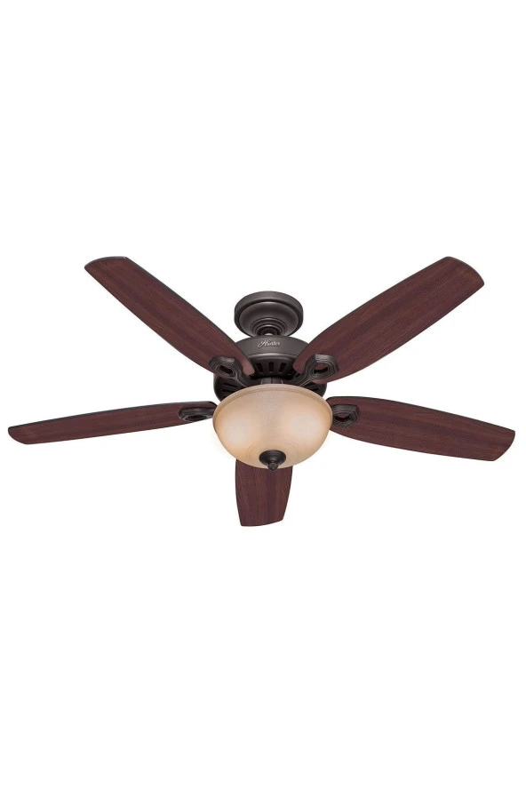 Hunter Fan - Builders Deluxe Çağdaş Bronz - 132 Cm. Aydınlatmalı Tavan Vantilatörü