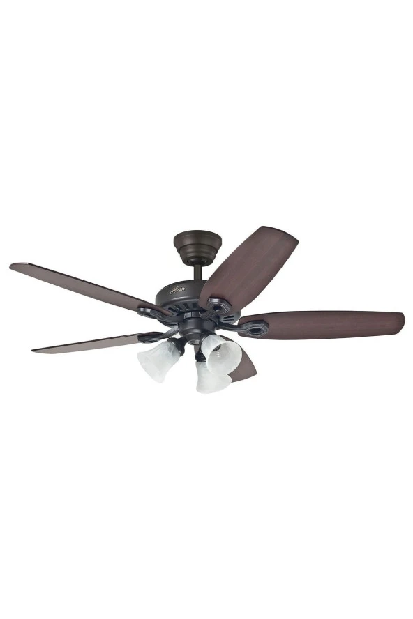 Hunter Fan - Builders Plus Çağdaş Bronz - 132 Cm. Aydınlatmalı Tavan Vantilatörü