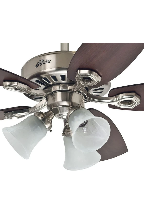 Hunter Fan - Builders Plus Fırçalanmış Nikel - 132 Cm. Aydınlatmalı Tavan Vantilatörü - 2