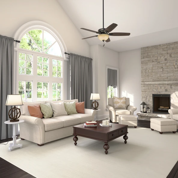 Hunter Fan - Builders Deluxe Çağdaş Bronz - 132 Cm. Aydınlatmalı Tavan Vantilatörü - 6