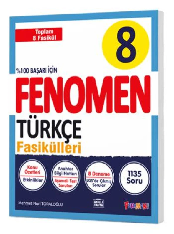 8 TÜRKÇE FASİKÜL SETİ (1-2-3-4-5-6-7-8. SAYILAR) (İADESİZ)