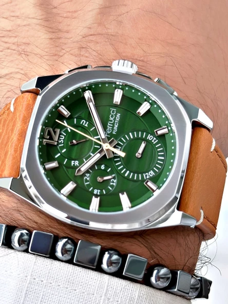 Ferrucci Function FCF.03382K.05 Deri Kordon Erkek Kol Saati - Resim 2