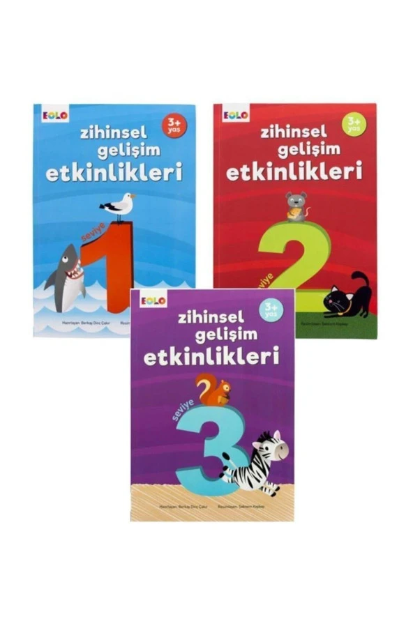 3+ Yaş Zihinsel Gelişim Etkinlikleri - 3 Kitap Set