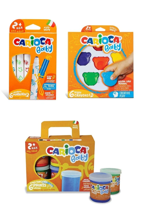 Parmak Boya - 6'lı Keçeli Kalem - 6'lı Teddy Pastel Boya