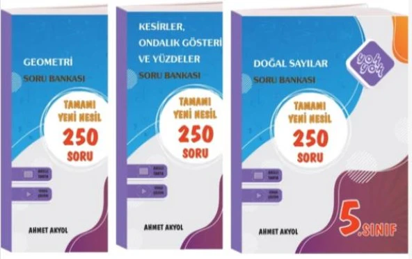 5.SINIF YOK YOK YAYINLARI 3 LÜ SET(DOGAL SAYILAR KESİRLER GEOMETRİ)