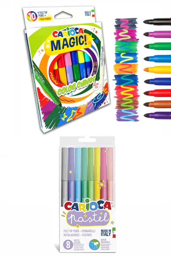 Renk Değiştiren Sihirli Kalem Ve Pastel Süper Yıkanabilir Keçeli Kalem 8'li 43032 ürün görseli 1