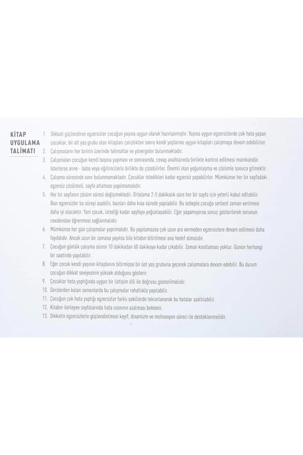 Dikkati Güçlendirme Seti Anasınıfı – 3 Yaş - 11