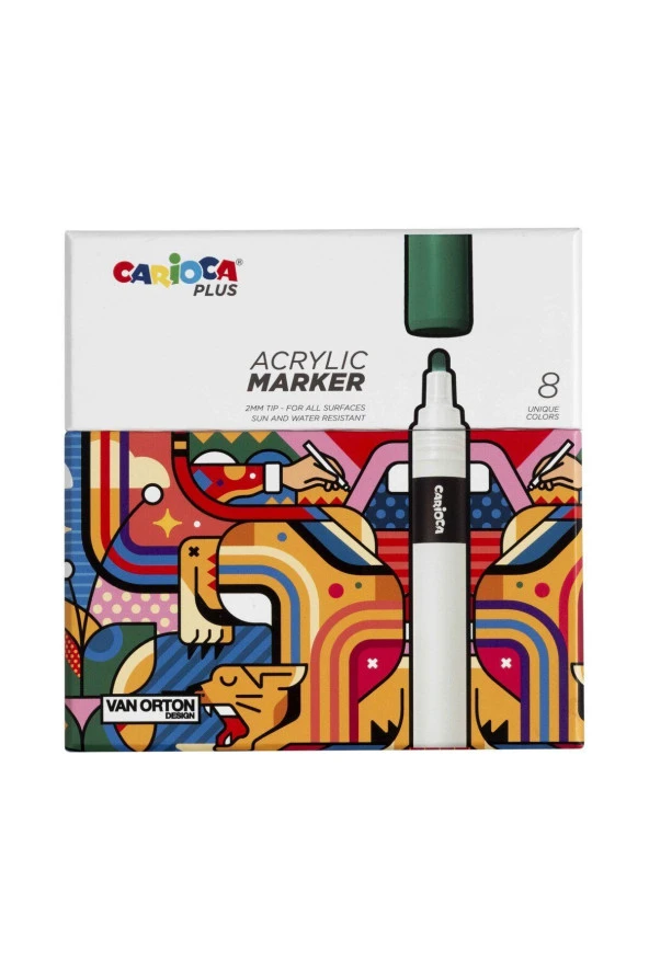 CARİOCA PLUS AKRİLİK MARKER 8Lİ (SERT KUTU) - 4
