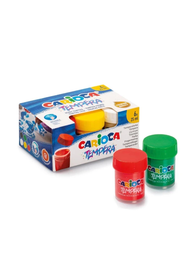 CARİOCA TEMPERA SULUBOYA SÜPER YIKANABİLİR 6*25 ML 6 RENK KARIŞIK