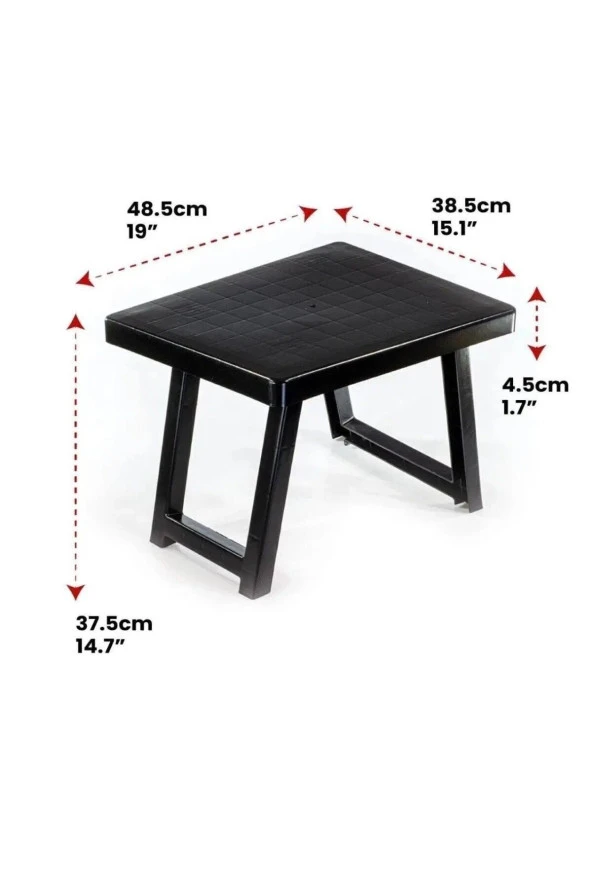 CMKStore Katlanır Plastik Kamp Sehpası Kamp Bahçe Masası - Antrasit - 5