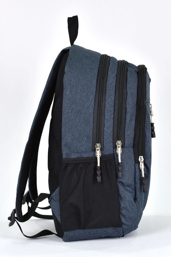 Elatae Unisex Ortopedik Çok Gözlü Günlük Seyahat Okul Sırt Çantası Lacivert 5057