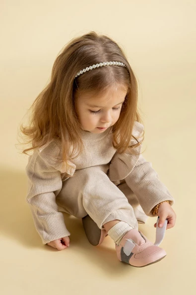 Hopfrög Kids Smart Walker First Prime Havalı Pembe Barefoot İlk Adım Bebek Ayakkabı - Resim 3