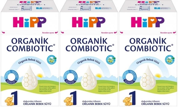 Hipp Organik Combiotic Bebek Sütü 600GR No:1 (0-6 Ay) (3 Lü Set) ürün görseli
