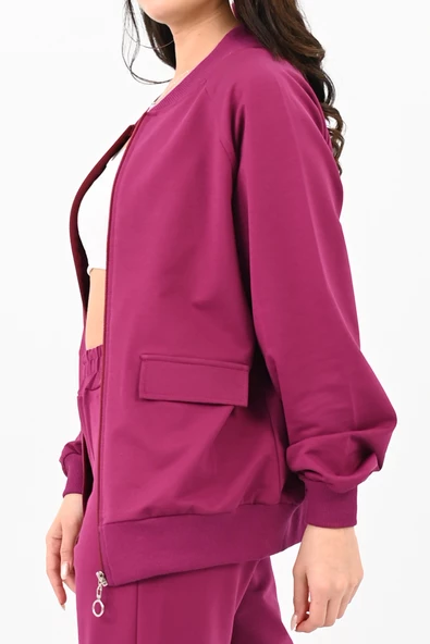 Kadın Kargo Cep Detaylı Fermuarlı Eşofman Takımı 4007-25 - 7