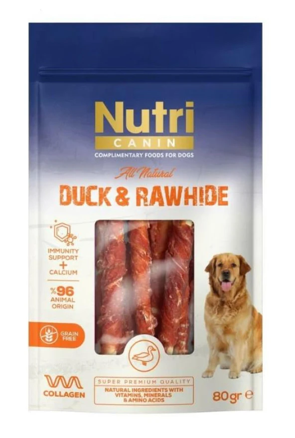 Nutri Canin Duck & Rawhide Ördek Etli Köpek Ödülü 80 Gr