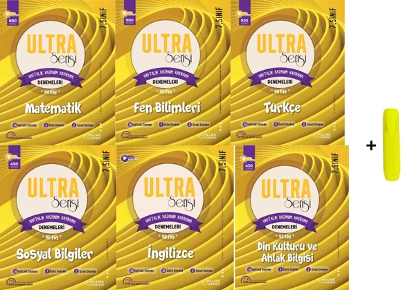 Palme 7.sınıf Ultra Tüm Dersler Haftalık Kazanım Kavrama Denemeleri 6 Kitap
