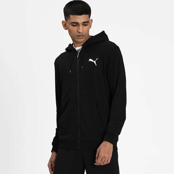 Puma ESS Small Logo FZ Hoodie TR 586704 Fermuarlı Erkek Kapüşonlu Sweatshirt - 4