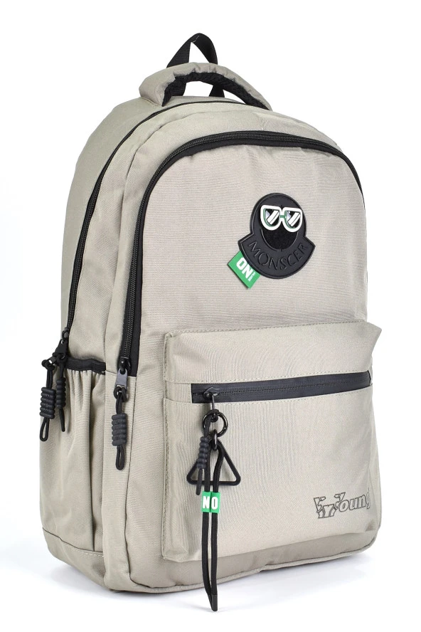 Elatae Unisex Ortopedik Çok Gözlü Günlük Seyahat Okul Sırt Çantası Yeşil 51696 - Resim 2