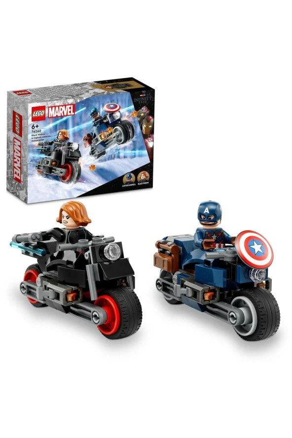 ® Super Heroes Black Widow Ve Kaptan Amerika Motosikletleri 76260 - 6 Yaş Ve Üzeri Çocukla