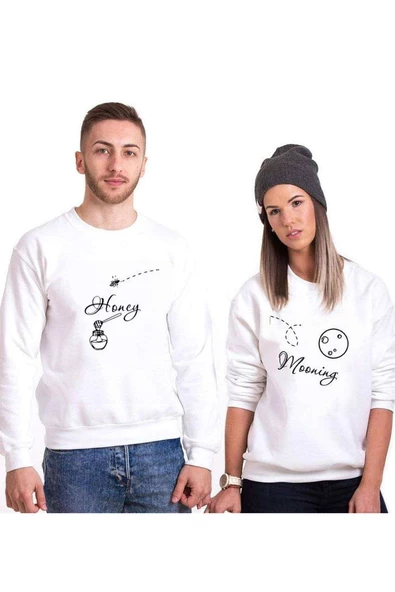 Tshirthane Honey Moning Sevgili Kombinleri Sweatshirt Kombini