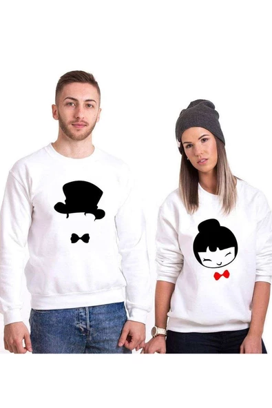 Tshirthane Papyon  Sevgili Kombinleri Sweatshirt Kombini ürün görseli