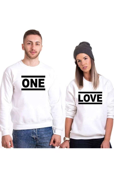 Tshirthane One Love Sevgili Kombinleri Sweatshirt Kombini