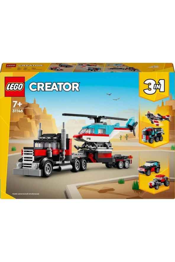 ® Creator Helikopterli Açık Kasa Kamyon 31146  - 7 Yaş ve Üzeri İçin Yapım Seti (270 Parça) - 3