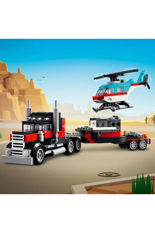 ® Creator Helikopterli Açık Kasa Kamyon 31146  - 7 Yaş ve Üzeri İçin Yapım Seti (270 Parça) - 4