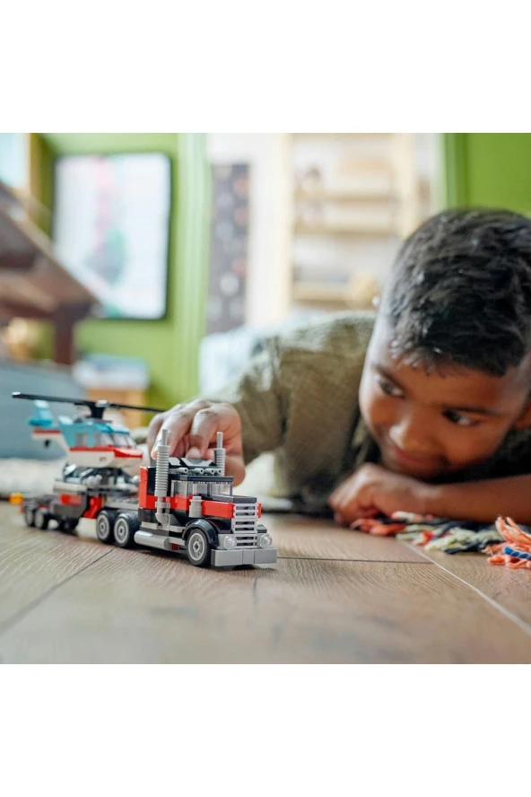 ® Creator Helikopterli Açık Kasa Kamyon 31146  - 7 Yaş ve Üzeri İçin Yapım Seti (270 Parça) - 10