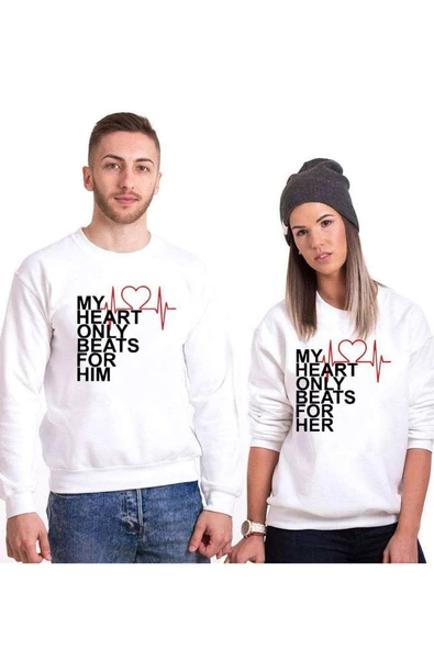Tshirthane My Heart  Sevgili Kombinleri Sweatshirt Kombini ürün görseli 1
