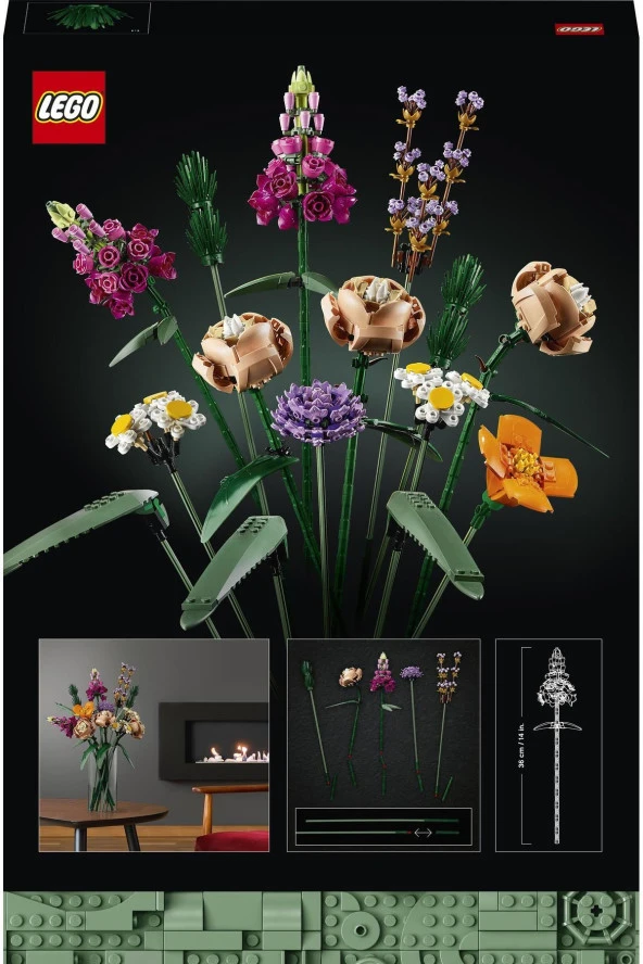 ® ICONS Çiçek Buketi 10280 - Yetişkinler İçin Koleksiyonluk Dekoratif Yapım Seti (756 Parça) - 4