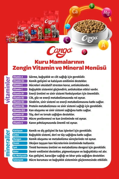 Cango Yetişkin Kedi Maması Kuzu Etli ve Pirinçli 15KG - 6