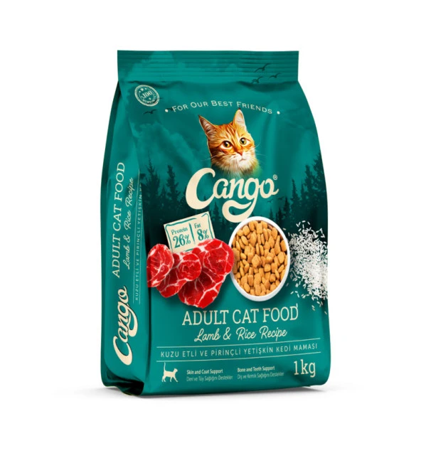 Cango Yetişkin Kedi Maması Kuzu Etli 1KG