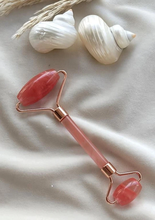 Roller Doğal Taş Masaj Aleti Çilek Kuvars Taşı Yüz Roller Yüz Taşı Masaj Taşı Jade Roller - 4