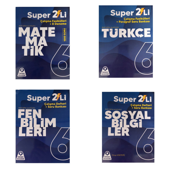 ÖRNEK AKADEMİ 6.SINIF SÜPER İKİLİ 4 KİTAP SET - 1