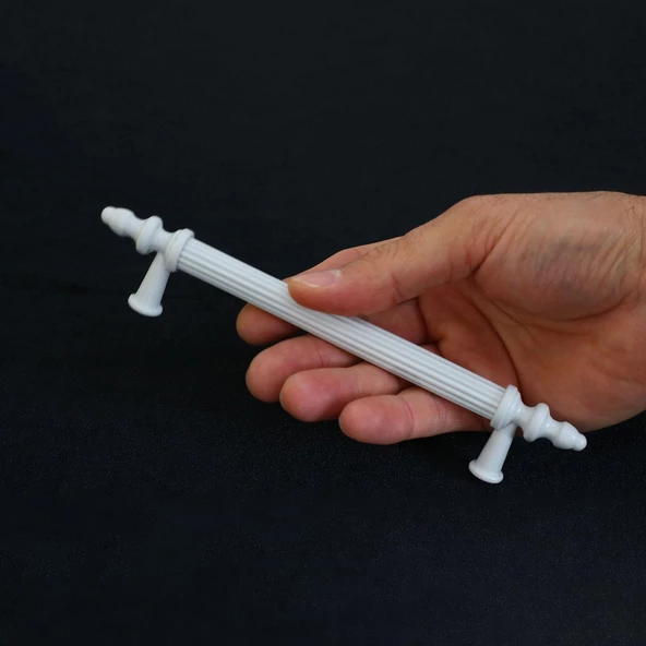 Polavit 128 Mm (SERT PLASTİK) Kulp Beyaz Çekmece Mobilya Mutfak Dolap Kulbu Kulpu Kulpları 5 Adet - 3