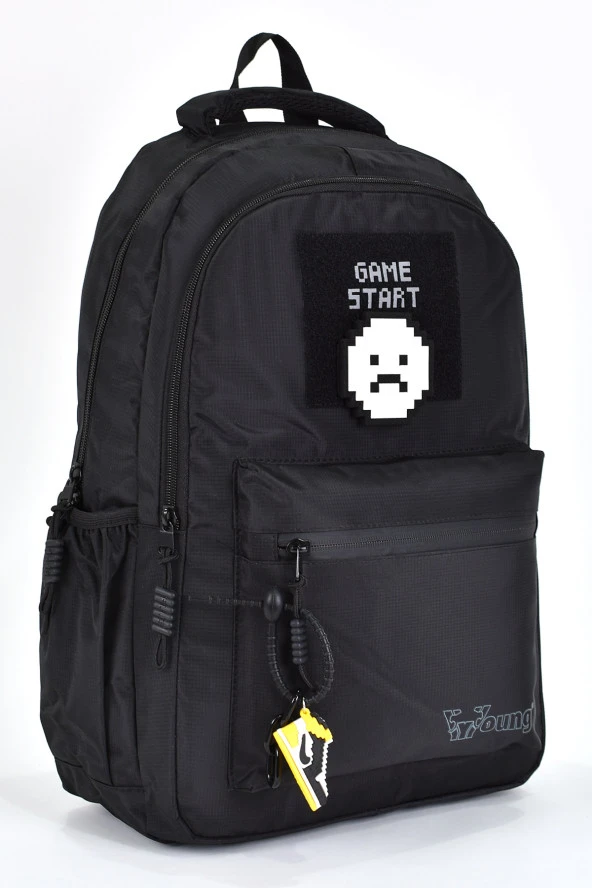 Elatae Unisex Ortopedik Çok Gözlü Günlük Seyahat Okul Sırt Çantası Siyah 51691 - Resim 2