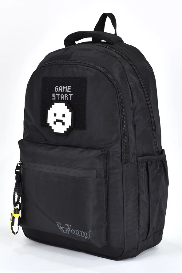 Elatae Unisex Ortopedik Çok Gözlü Günlük Seyahat Okul Sırt Çantası Siyah 51691 - Resim 4