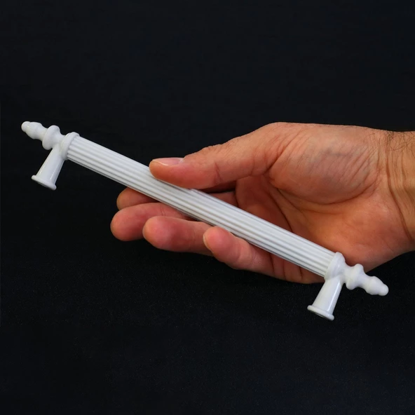 Polavit 160 mm Kulp Sert Plastik Beyaz Çekmece Mobilya Mutfak Dolap Kulbu Kulpu Kulpları 5 ADET - 3