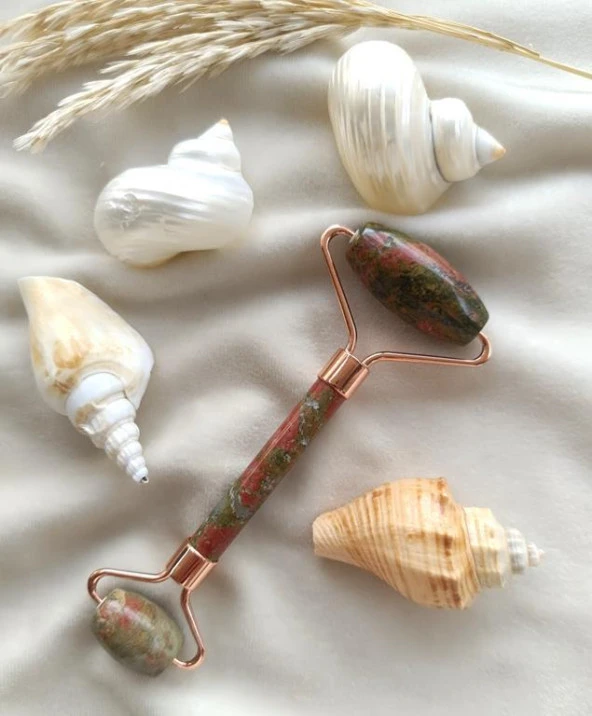 Roller Doğal Taş Masaj Aleti Unakit Taşı Yüz Roller Yüz Taşı Masaj Taşı Jade Roller - 2