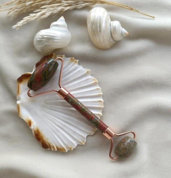 Roller Doğal Taş Masaj Aleti Unakit Taşı Yüz Roller Yüz Taşı Masaj Taşı Jade Roller - 4