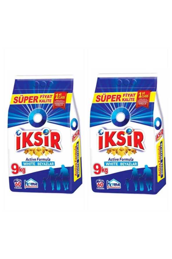 İKSİR MATİK TOZ DETERJAN 9KG + 9KG BEYAZLAR