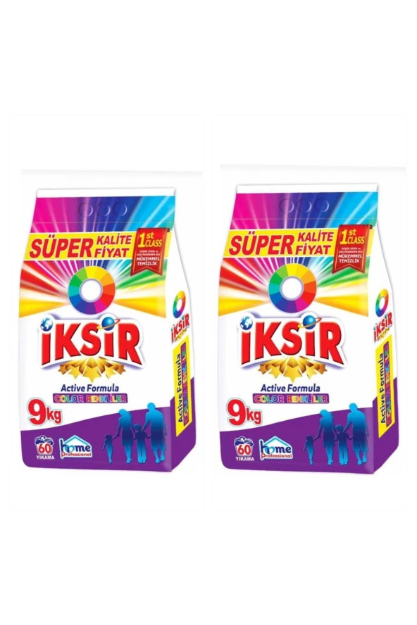 İKSİR MATİK TOZ DETERJAN 9KG + 9KG RENKLİLER