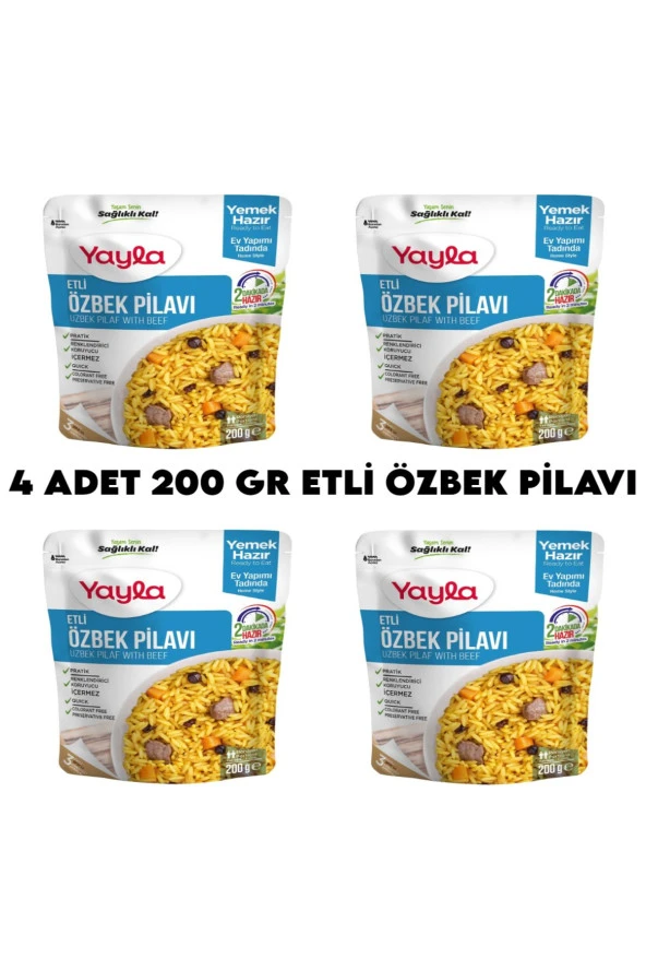 4 Adet Etli Özbek Pilavı Hazır Yemek