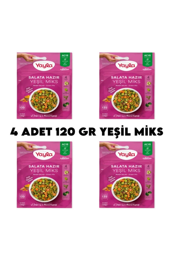 4 Adet Yeşil Miks Hazır Salata